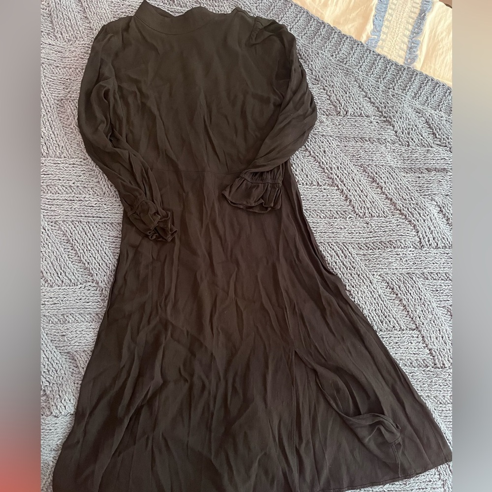 LOFT Black Mock Neck Maxi Dress